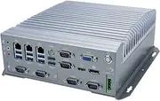 Fanless Industrial Computer, IPC, Mini PC, I3 6100T, Windows 11/ Linux Ubuntu, HUNSN IX05, Intel Q170, VGA, DP, HDMI, 6 x COM, 3 x LAN, DC Phoenix, 9 to 36V, 2 x SIM Slot, 16G RAM, 512G SSD