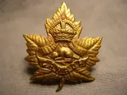 UNIDENTIFIED / UNKNOWN CANADIAN ARMY PRE WWII CAP BADGE CANADA BEAVER MAPLE LEAF