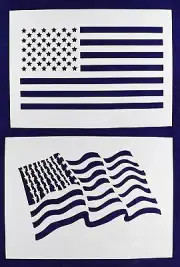 Large US Flag Stencils- 2 Pieces 14 mil Mylar-Painting /Crafts/ Templates