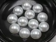 500 Pure White Half Pearl Round Beads 14mm Flat Back Semicircle Scrapbook