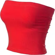 [MixMatchy] Women's Basic Tube Tops Built in Shelf Bra Strapless Crop Tops Bandeau Sexy 2024 Summer Outfits