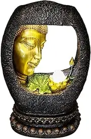 Buddha Statue Fountain, Landscape Flowing Water Fountains, Tabletop Fountain with Rolling Ball for Home Office Decoration