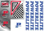 1978-83 Powerlite old school BMX bicycle decal SET - SOLID DARK BLUE