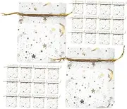 PENIKOKO 100pcs Small Mesh Bags with Star Moon Design Drawstring Jewelry Bags Ideal for Present Candy Wedding Favor Storage