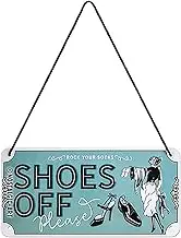 Nostalgic-Art Retro Hanging Shoes Off – Warning Sign as Gift idea, Metal Plaque, Colourful, 10 x 20 cm