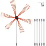 Chimney Cleaning Sweep Fireplace Tool Kit 20 ft Brush Nylon Flexible Rods Rotary