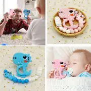 Baby Teether Chew Teething Dinosaur Toy Silicone Boy Girl Food Grade BPA Free