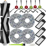 [Qygba] X1 Omni Accessories for ECOVACS Deebot X1 Omni/ T10 Omni, X1 Turbo Replacement Parts for Include 1 Main Brush, 4 HEPA Filters, 4 Mop Pads, 6 Sidebrushes