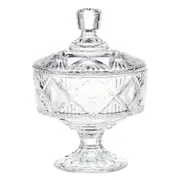 Candy Jar Glass Crystal Dish Bowl jewelry Shower Totejars Storage Holder Box Cookie Embossed Canisterlid Decorative Container transparent