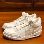 NIKE AIR JORDAN 3 TRIPLE WHITE 全白 裂紋 籃球 136064-111