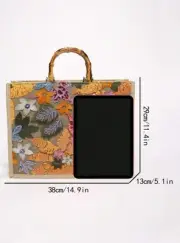 New Classic Sequined Tote Bag with Large Capacity, Stylish Contrasting colour