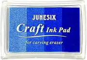 INCAUCA Rainbow Fingerprint Ink Pad, Washable Stamp Pads for Rubber Stamps, Multicolor Craft Stamp Ink Pad, Pigment Ink Pads for Stamping Paper Wood Scrapbook Art Card Making, Gradient Blue
