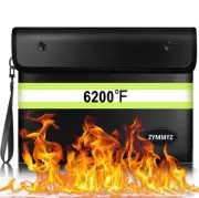 Fireproof Document Bag with Water Resistant Zipper,6200°F Heat Insulated Fire...