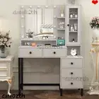 Dressing Table Makeup Vanity Set with Mirror Hollywood Desk Organizer Cabinet