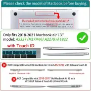 with MacBook Air 13 Inch 2021 2020 2019 2018 Release Model A233 Case Compatible