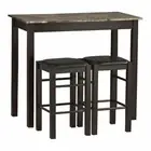 Espresso Wooden 3 Piece Kitchen Breakfast Set Dining Bistro Table Stools Pub Bar