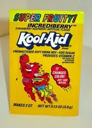 Vintage 1990's Kool Aid INCREDIBERRY Super Fruity Drink Mix Unopened Packet