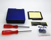 GBA SP Game Boy Advance SP Housing Shell GLASS Screen Lens Cobalt Blue USA