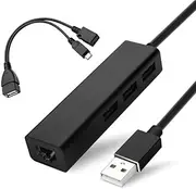 OTG Cable for Fire TV Stick 4K Lite Max Cube - USB Ethernet Adapter with Hub to add Storage/Keyboard/Bluetooth