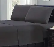 Ultra-Soft Micro Flannel Plain Sheet Set (Charcoal) - Single