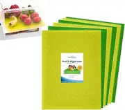 Dualplex Fruit & Veggie Life Extender Liner for Refrigerator Fridge Drawers 6 Pack Includes 3 Yellow 3 Green - Extends The Life of Your Produce Stays Fresh & Prevents Spoilage, 12 X 15 Inches