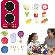Kids Play Food | Kitchen Role-Playing Toys with Sound and Light | Interactive Learning Toy Cartoon Kids Boys Girls Pretending Game Birthday Toy for Nursery Kindergarten