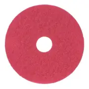 Buffing Floor Pads, 17" Diameter, Red, 5/Carton