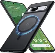 [FNDMIL] Magnetic for Google Pixel 7 Case [Compatible with MagSafe][Anti-Fingerprint][Slim Fit][Military Shockproof] Translucent Matte Hard Back Pixel 7 5G Phone Cover 6.3”, Black