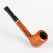 Briar Tobacco Smoking Pipe, Lovat Style, Metal Cooling Filter, Gold