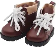 niannyyhouse Plush Doll Boots Leather Shoes Length 2.16" 8" Dark Brown