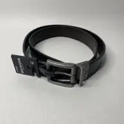 True Religion Lumin Textured Roller Twist Reversible Belt Black Brown Size 42