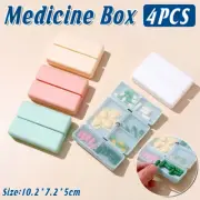 4PCS Weekly Pill Organizer Seven-Day Magnetic Folding Medicine Box Travel Case