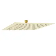 WELS Brushed Gold 12" Large Square Bathroom Component Rainfall Shower Over Head