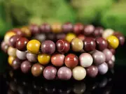 MOOKAITE JASPER Crystal Bracelet - Round Beads - Beaded Handmade Jewelry, E0583