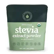 NatriSweet Organic Stevia Extract Powder, 4oz, Helps with Blood Sugar, 800 Uses