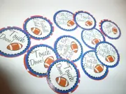 Pre Cut One Inch GIRLS PLAY FOOTBALL TOUCHDOWN Images! Free Shipping