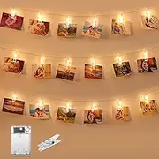 TheaPro 3M/20 LEDs Photo Clips String Lights for Christmas Decoration Timer Warm White String Lights for Wedding Decoration, Party, Christmas Lightings (Battery Powered)