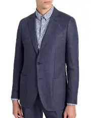 [Marcs] Harper Linen Blazer in Navy Melange