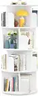 Aheaplus Rotating Bookshelf, 360 Display Corner Bookshelf for Small Space, 4 ...