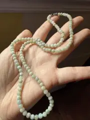 Untreated Grade A Jadeite 純天然緬甸翡翠A貨 4mm 小米珠項鍊 長度看圖片