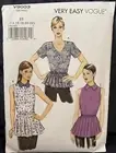 Vogue 9003 Tunic Top Skirted Pattern Sz14-22 Pullover Top Elastic Waist UNCUT