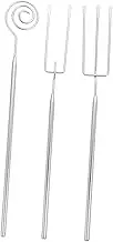 TIDTALEO 1 Set Stainless Steel Fondue Forks Assortment for Hot Pot Barbecue Grilling Ergonomic Design for Chocolate Dipping Fruit Vegetable Serving Utensils