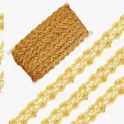 GoldenWave Floral Trim: 14.2 Yards of 1-Inch Metallic Braid Lace with Sequins fo