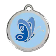 Blue Butterfly Dog Cat Pet ID Tag Charm Personalized Red Dingo Lifetime Guar