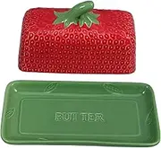 MOLUCKFU Vintage Ceramic Butter Box with Cover Elegant Butter Storage Container for Kitchen Maintains Freshness Quality for Home and Restaurant Use