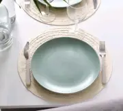 Lot Of 4 IKEA FARGKLAR Matte Light Turquoise 10" Plates New