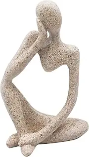 Thinker Statues and Sculptures, Sandstone Resin Thinker Statue Ornaments, Abstract Style Sculptures, Housewarming Gifts, Housewarming Decorations, Living Room Dining Desk Decorations(Right, Large)
