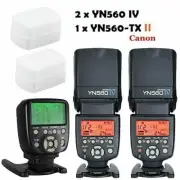 2pcs Yongnuo YN560 IV + YN560-TX II LCD Wireless Flash Controller Kit for Canon