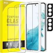 JETech Screen Protector for Samsung Galaxy S22+/S22 Plus 5G with Camera Lens Protector, Easy Installation Tool, Tempered Glass Film, Fingerprint ID Compatible, 2-Pack Each