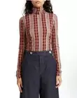 NWT Tanya Taylor Women's Selby Mock Neck Plaid Top F22T040334 ~ Size S